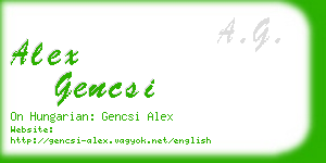 alex gencsi business card